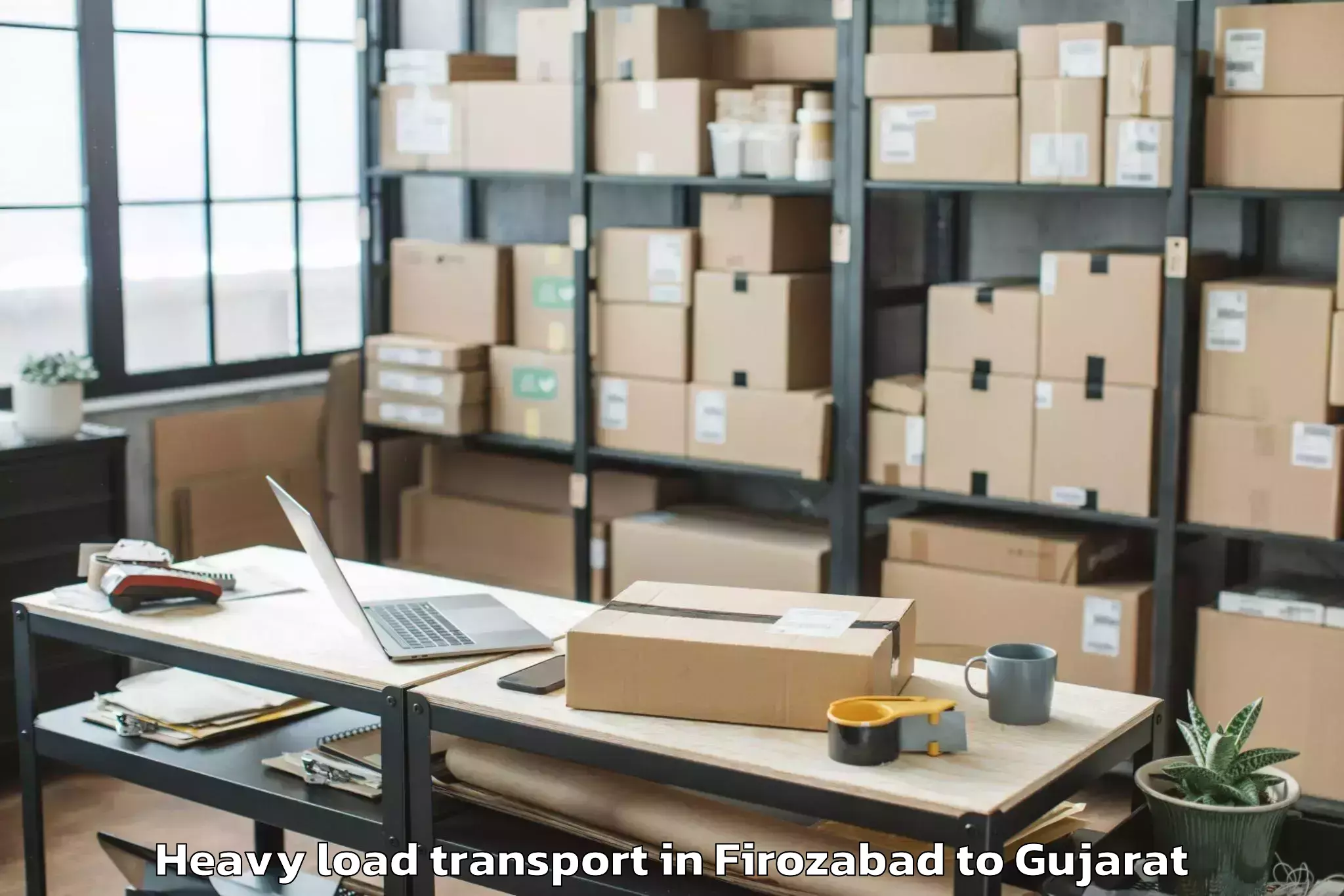 Top Firozabad to Limbdi Heavy Load Transport Available